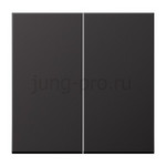 Выключатель двухклавишный Jung, 10А/250В алюминий темный, JUNG