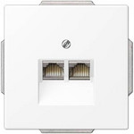 Розетка компьютерная двойная RJ45 6-й кат. Jung белый матовый, Jung
