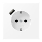 Розетка с заземлением + USB тип A, Jung 16А/250В белый матовый, Jung
