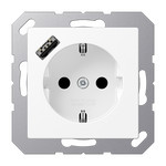 Розетка с заземлением + USB тип A, Jung 16А/250В белый матовый, Jung