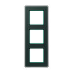 Рамка тройная, для горизон./вертик. монтажа сатиновая JUNG A VIVA, изумрудное стекло, Jung